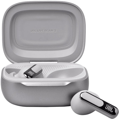 JBL Live Beam 3 TWS Noise Cancelling In-Ear Headphones - Silver (Australia stock)