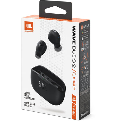 JBL Wave Buds 2 TWS Noise Cancelling In-Ear Headphones - Black (Australia stock)