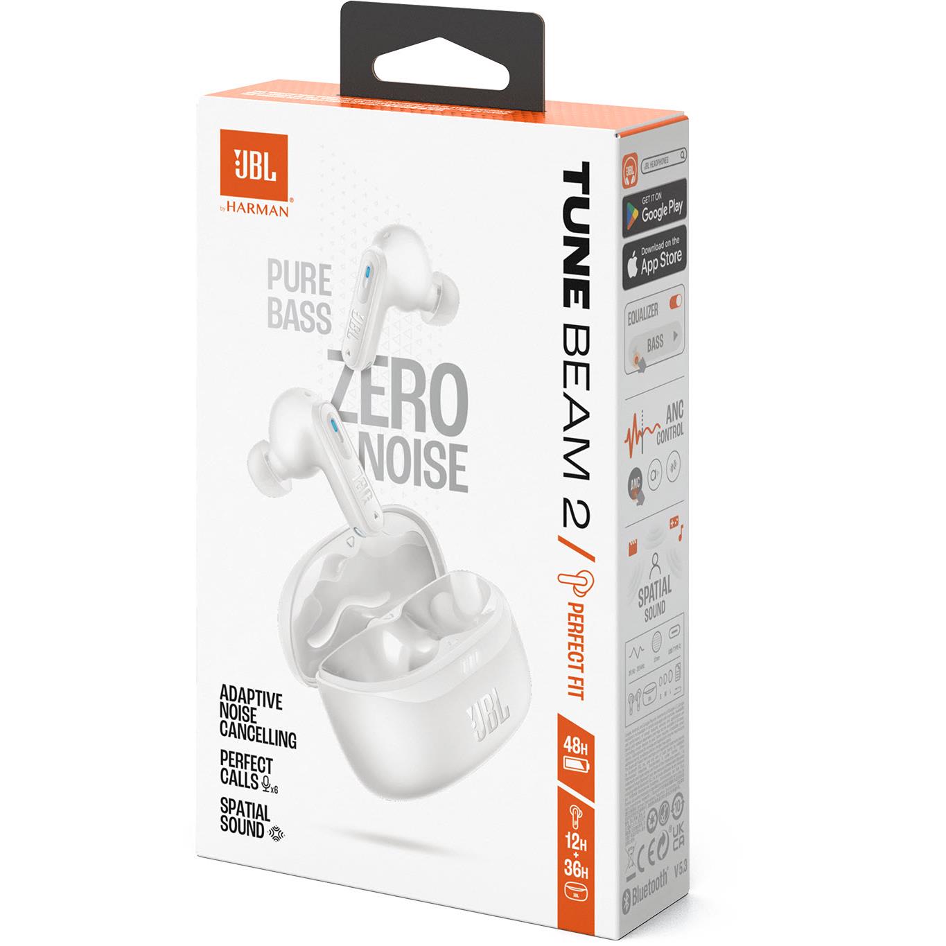 JBL Tune Beam 2 True Wireless Noise Cancelling Earbuds - White (Australia stock)