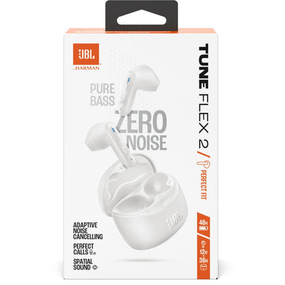 JBL Tune Flex 2 True Wireless Noise Cancelling Earbuds - White (Australia stock)