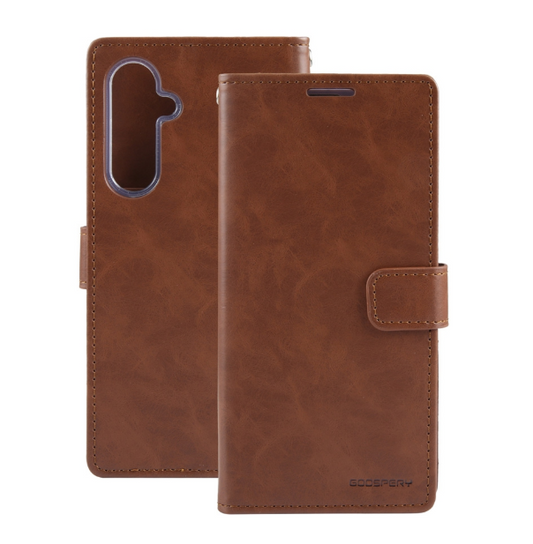Bluemoon TPU Book Case - Samsung Galaxy S23 FE - Brown