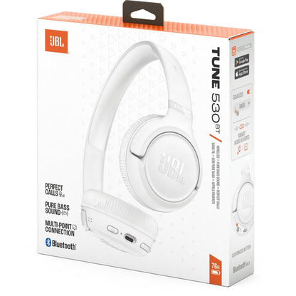 JBL Tune 530BT Wireless On-Ear Headphones - White (Australia stock)