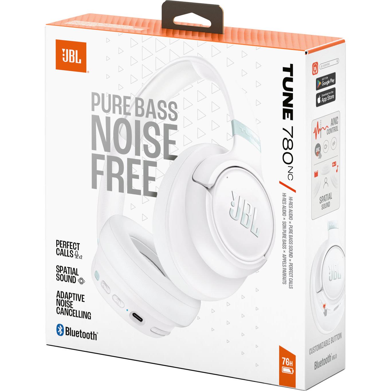 JBL Tune 780NC Wireless Over-Ear Noise Cancelling Headphones - White (Australia stock)