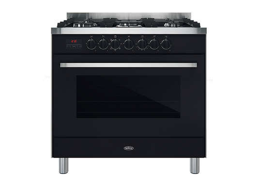 90cm Dual Fuel Freestanding Cooker w / 8 Functions - Black
