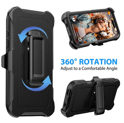 Shockproof Robot Armor Hard Case with Belt Clip for iPhone 16 Pro Max - Navy