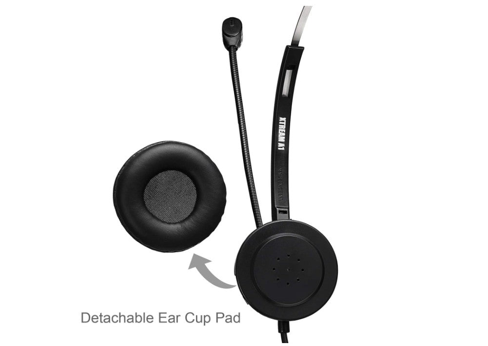 Adesso Xtream P1 Single USB Headset - Black