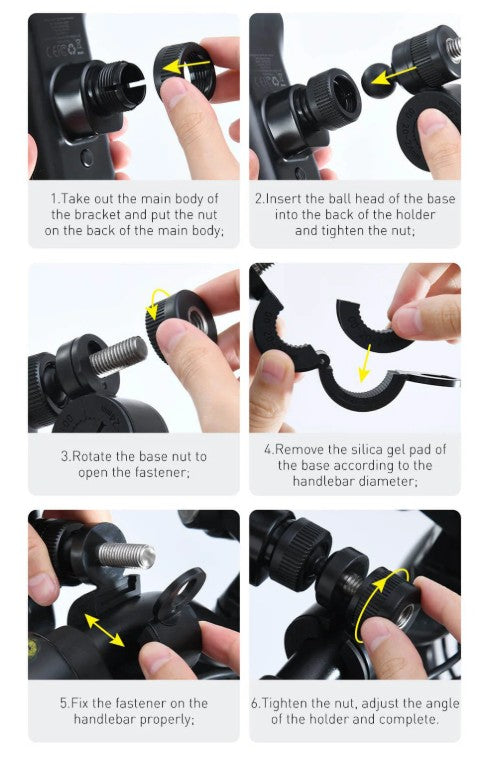 BASEUS Smart Solar Power Cycling Electric Wireless Phone Mount Holder (4.7" to 6.7")