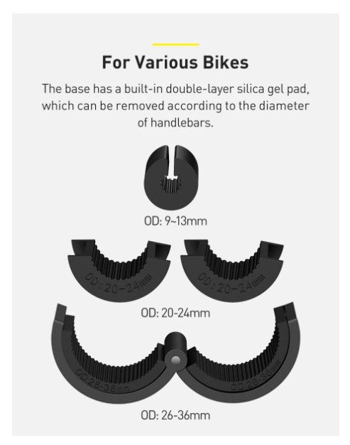 BASEUS Smart Solar Power Cycling Electric Wireless Phone Mount Holder (4.7" to 6.7")