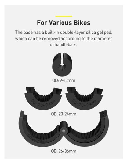 BASEUS Smart Solar Power Cycling Electric Wireless Phone Mount Holder (4.7" to 6.7")