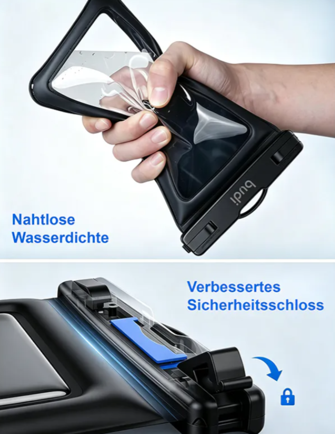 Budi BG1012B Durable WaterProof Phone Bag (Black)