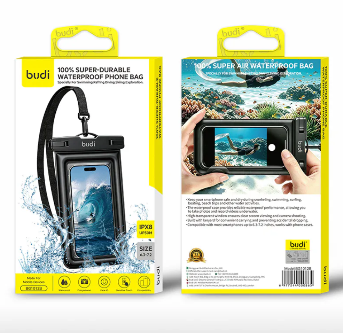 Budi BG1012B Durable WaterProof Phone Bag (Black)