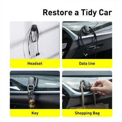 Baseus 2 PCS Beetle Vehicle Hook Dark - Silver
