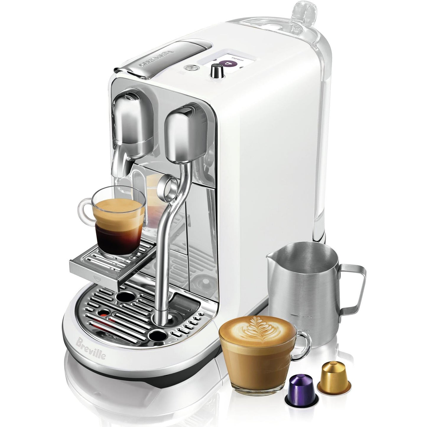 Breville Nespresso Creatista Plus Coffee Machine - Sea Salt White