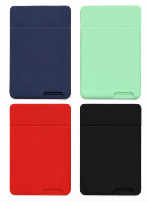 MaxGuard Silicone Card Pocket for Mobile Phone - Red