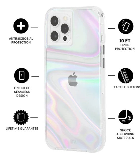 CASE MATE Soap Bubble Case for iPhone 12 / 12 Pro 6.1" - Iridescent