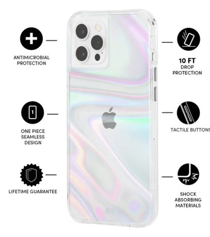 CASE MATE Soap Bubble Case for iPhone 12 / 12 Pro 6.1" - Iridescent