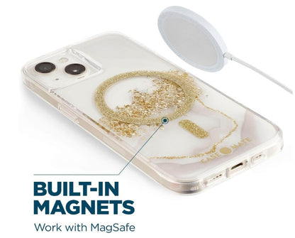 CASE MATE Karat Marble Magsafe Case for Iphone 14 (6.1') - White Marble