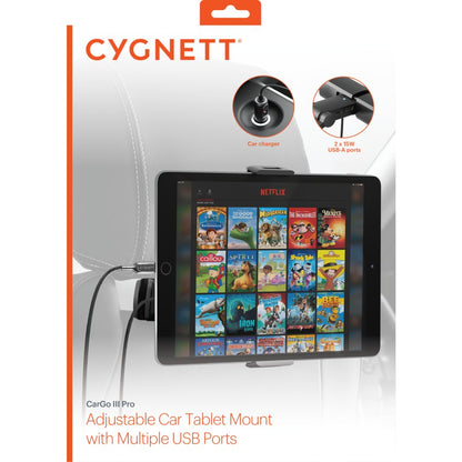 CYGNETT Cargo III Tablet Car Mount with Multiple USB Ports