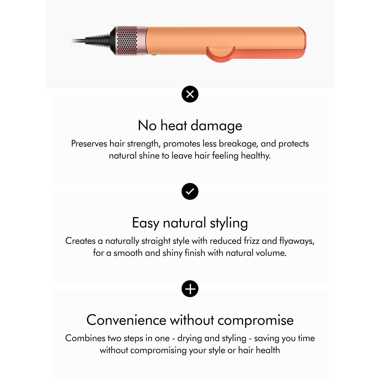 Dyson Airstrait Ceramic Hair Straightener - Apricot and Topaz