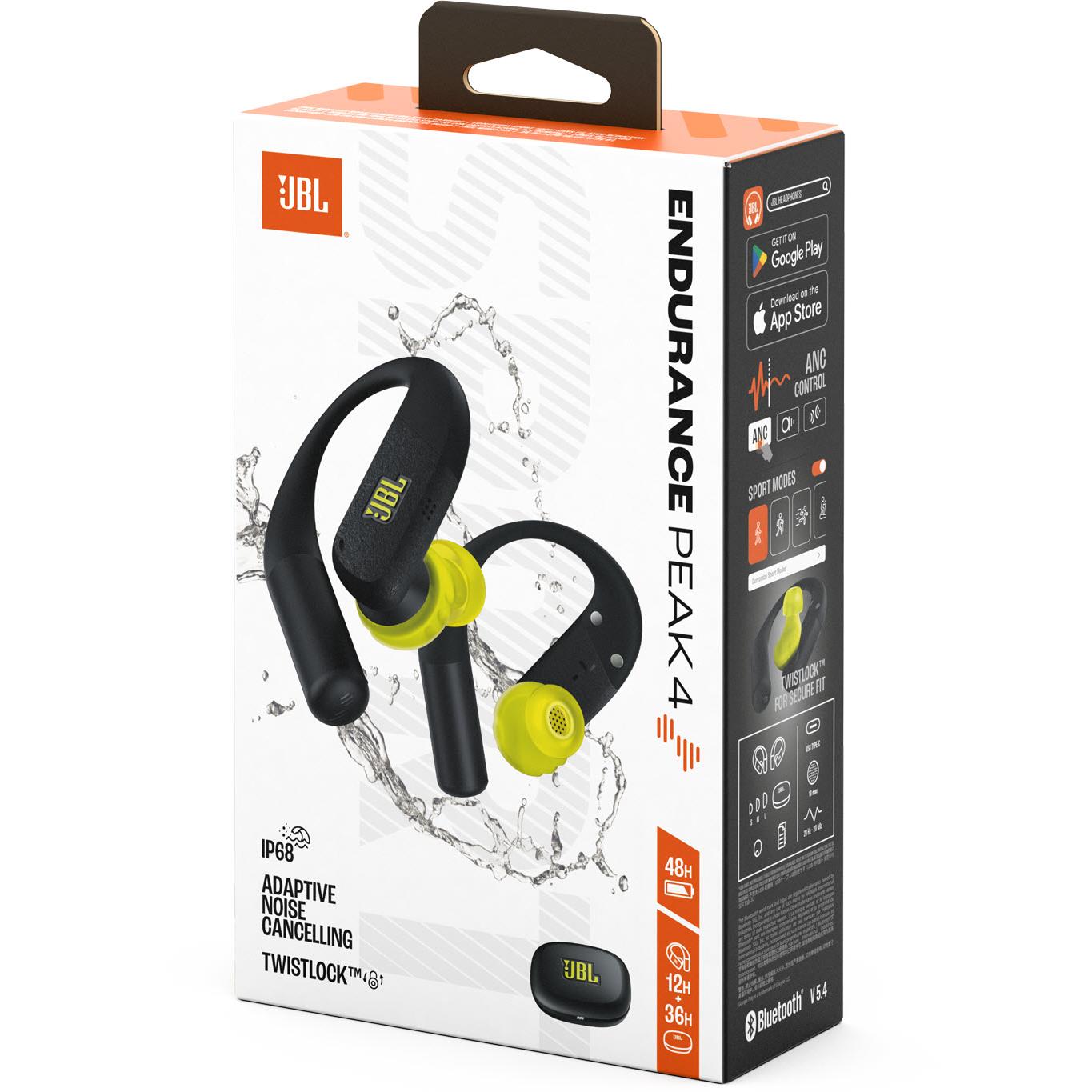 JBL Endurance Peak 4 TWS Sports In-Ear Headphones - (Black/Lime) (AU Stock)