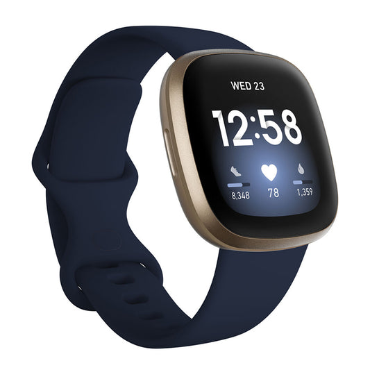 FITBIT VERSA 3 SMART WATCH + GPS - MIDNIGHT / SOFT GOLD