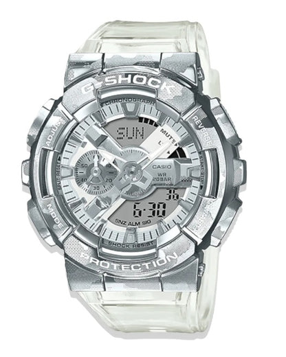 Casio G-Shock Analog Digital Watch - Metal Covered - Silver x Clear