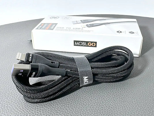 MOBiGO - NYLON WIRE CABLE for LIGHTNING ( 2m ) - BLACK