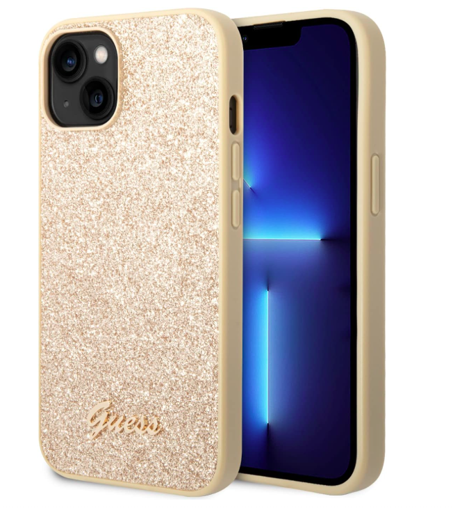 Guess Glitter Flakes Case - iPhone 14+ Plus 6.7' - Gold