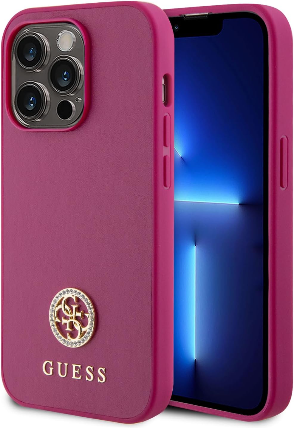 Guess Diamond Smooth Case for iPhone 15 Pro 6.1" - Matallic Pink