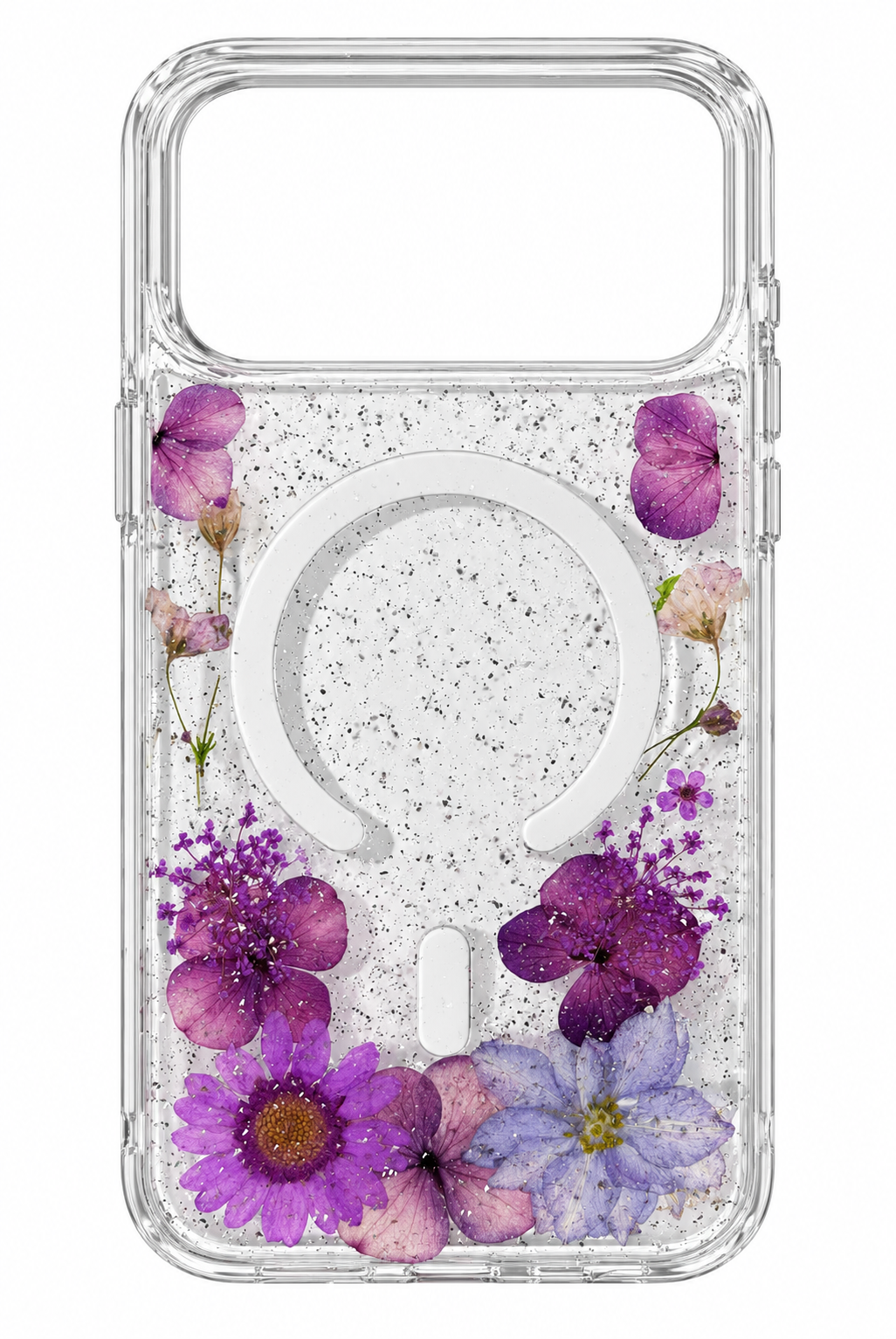 MAXGUARD Kinglink Real Flower Blossom MagFit Hard Case - iPhone 18 Pro Max / 17 Pro Max - Purple