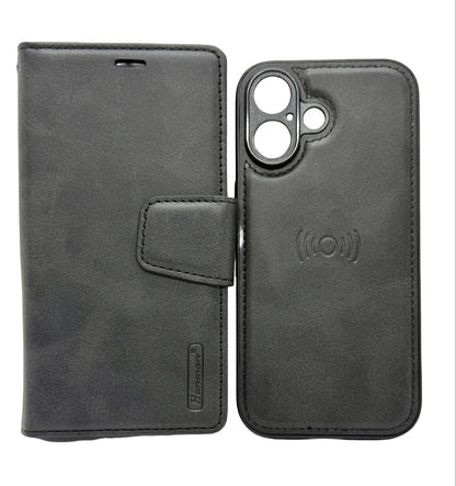 Hanman 2-in-1 Detachable Wallet Case for iPhone 17 (6.1") - Black