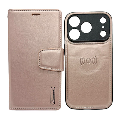 Hanman 2-in-1 Detachable Wallet Case for iPhone 17 Pro Max (6.9") - Pink
