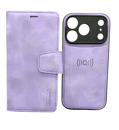Hanman 2-in-1 Detachable Wallet Case for iPhone 17 Pro Max (6.9") - Purple