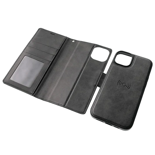 Hanman 2 in 1 Detachable Wallet Case - iPhone 15 Pro 6.1" - Black