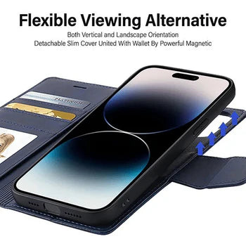 Hanman 2 in 1 Detachable Wallet Case - iPhone 15 Pro 6.1" - Black