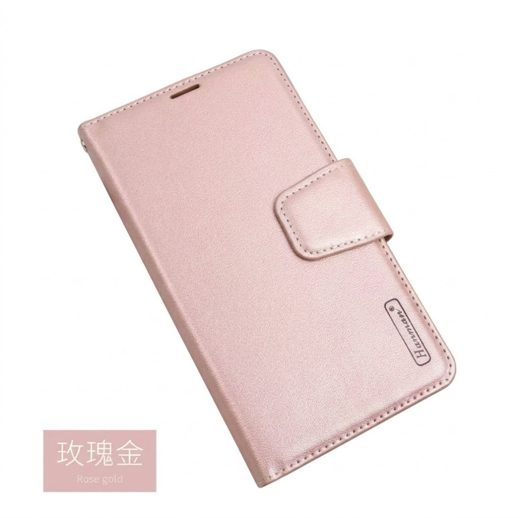 Hanman Book Case for Samsung Galaxy S26 FE - Rose Gold