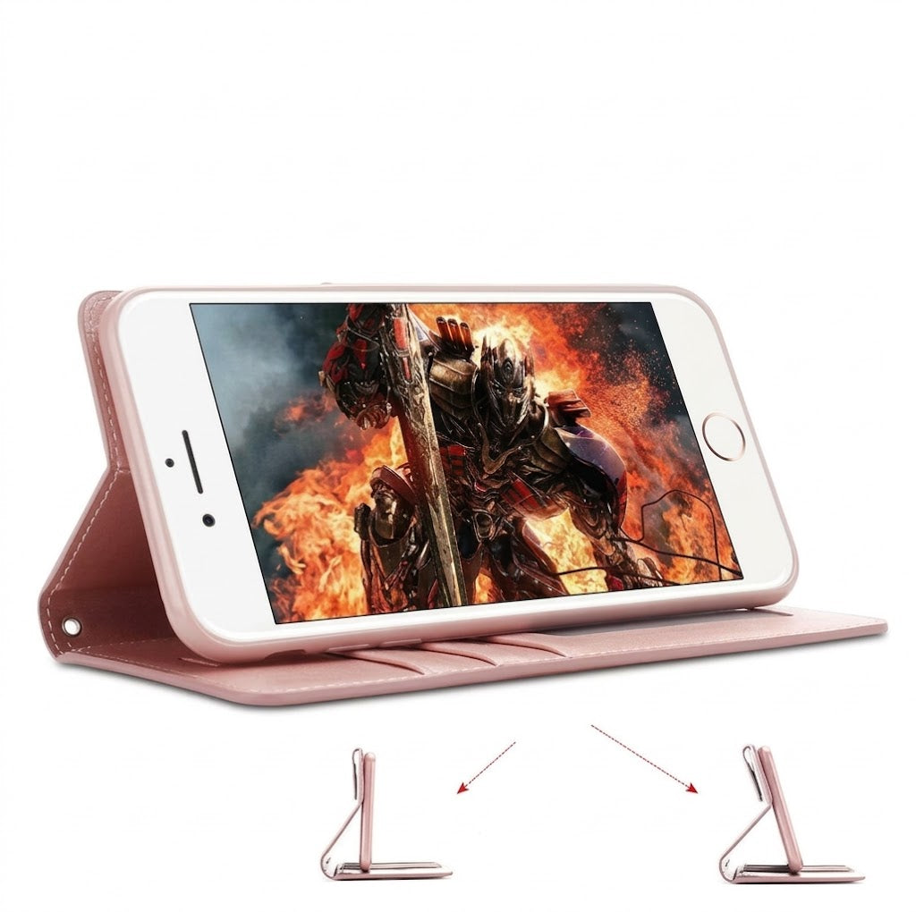 Hanman Book Case for Samsung Galaxy S26 FE - Rose Gold