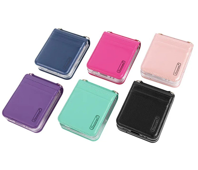 Hanman Wallet Case with Strap for Samsung Galaxy Z Flip 7 /  Flip 8 - Rose Gold