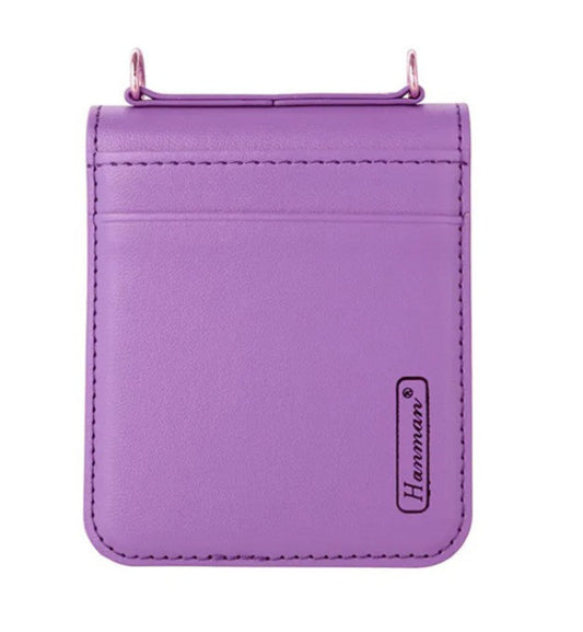 Hanman Wallet Case with Strap for Samsung Galaxy Z Flip 7 /  Flip 8 - Purple