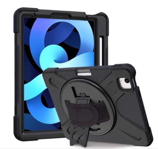 Rugged Protective Case with Handle for APPLE iPad 10.9' Air 4 / Air 5 - BLACK