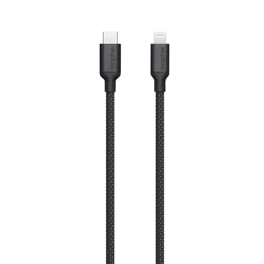 MOBiGO - NYLON WIRE CABLE for LIGHTNING TO TYPE C ( 2m ) - BLACK