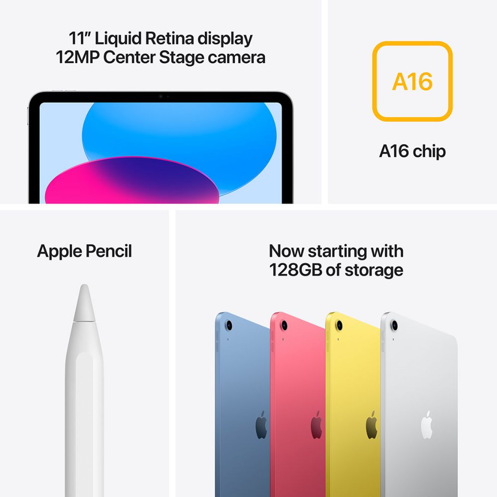Apple iPad A16 11-inch Wi-Fi 128GB - Pink (Australia Stock)