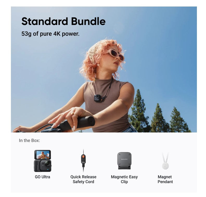 Insta360 GO Ultra Tiny Hands-Free 4K Cam (Standard Bundle)