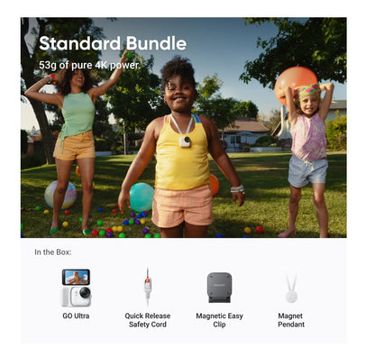 Insta360 GO Ultra Tiny Hands-Free 4K Cam (Standard Bundle) - White