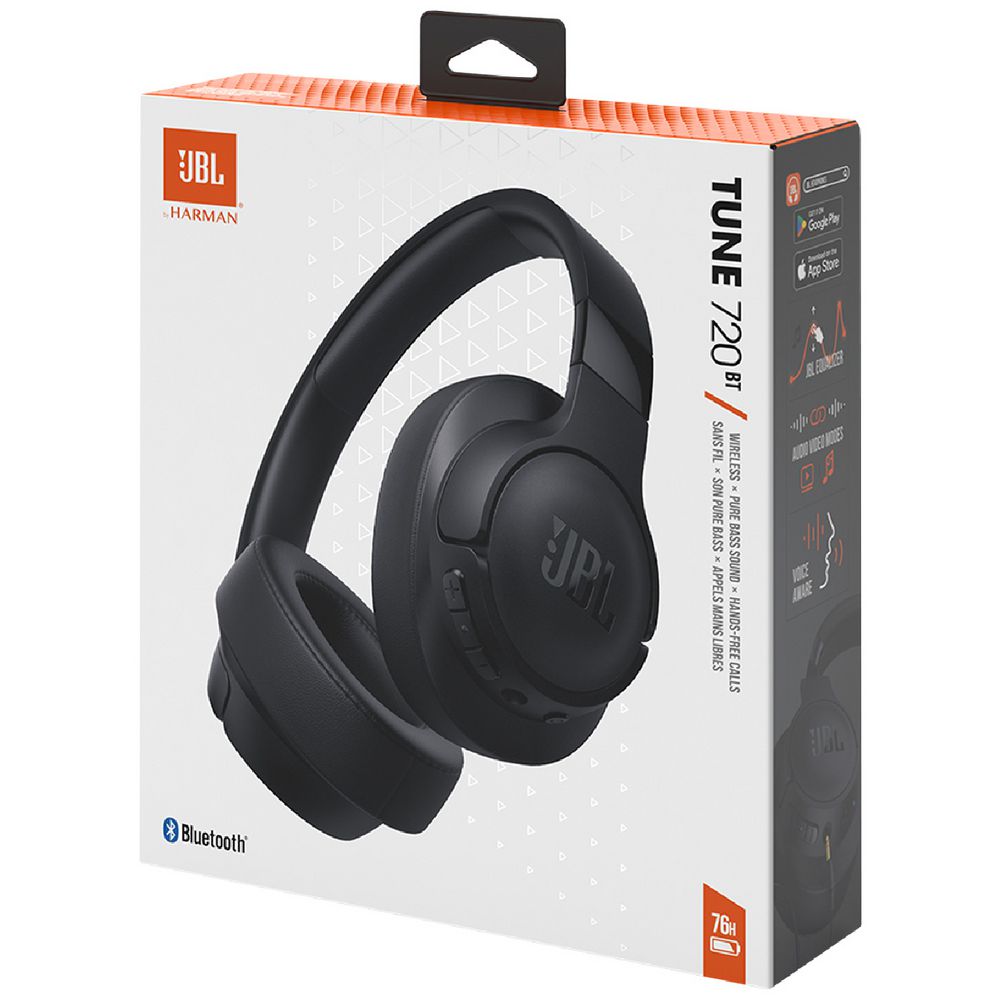 JBL Tune 720 Wireless Bluetooth Over-Ear Headphones - Black (Australia Stock)