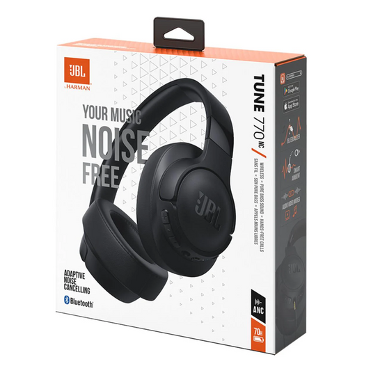 JBL Tune 770NC Wireless Over-Ear Headphones - Black