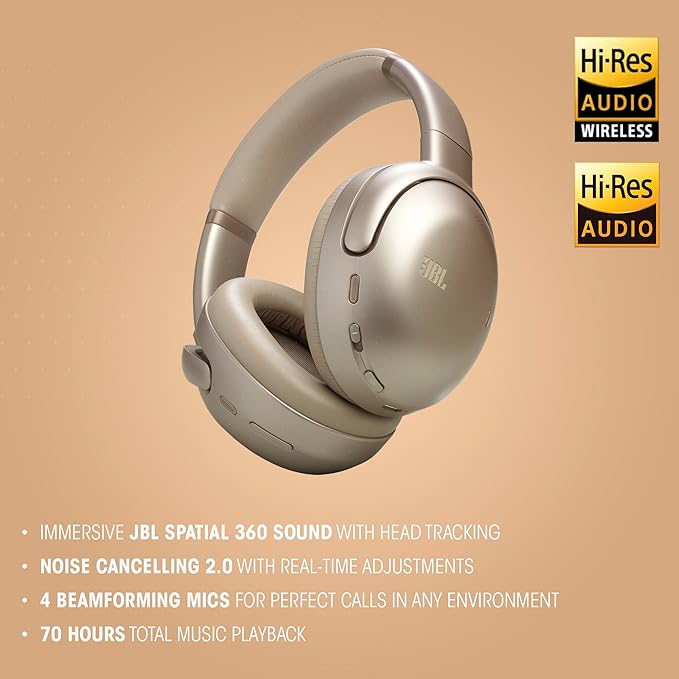 JBL Tour One M3 Wireless Over-Ear Noise Cancelling Headphones - Latte (AU Stock)