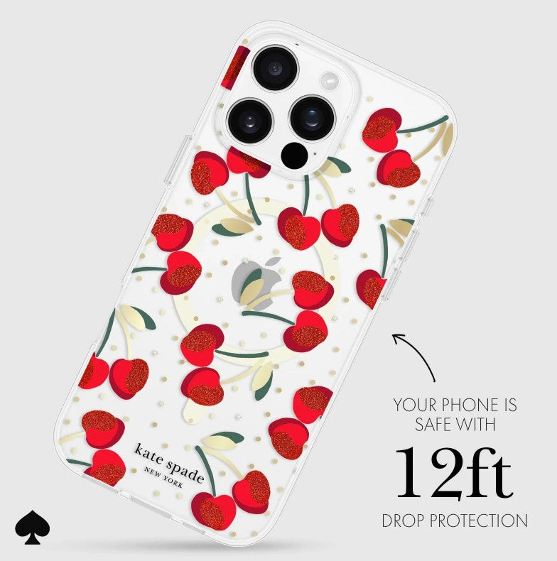 KATE SPADE MagSafe Case for iPhone 16 Pro 6.3" - Cherry Dot