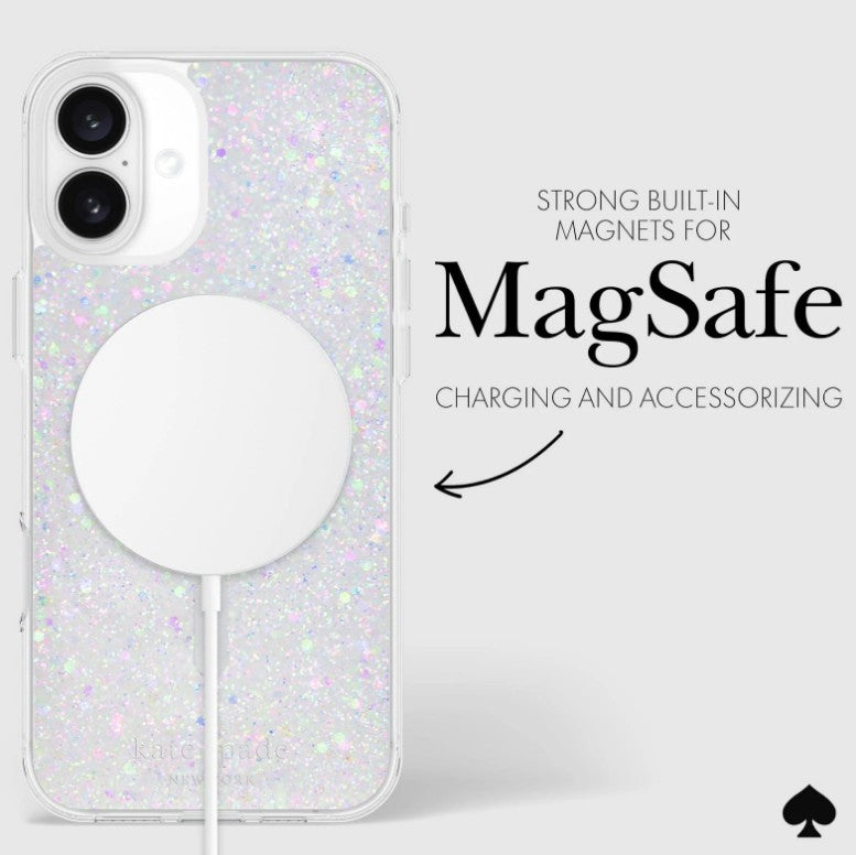 KATE SPADE MagSafe Case for iPhone 16 Plus 6.7" - Chunky Glitter