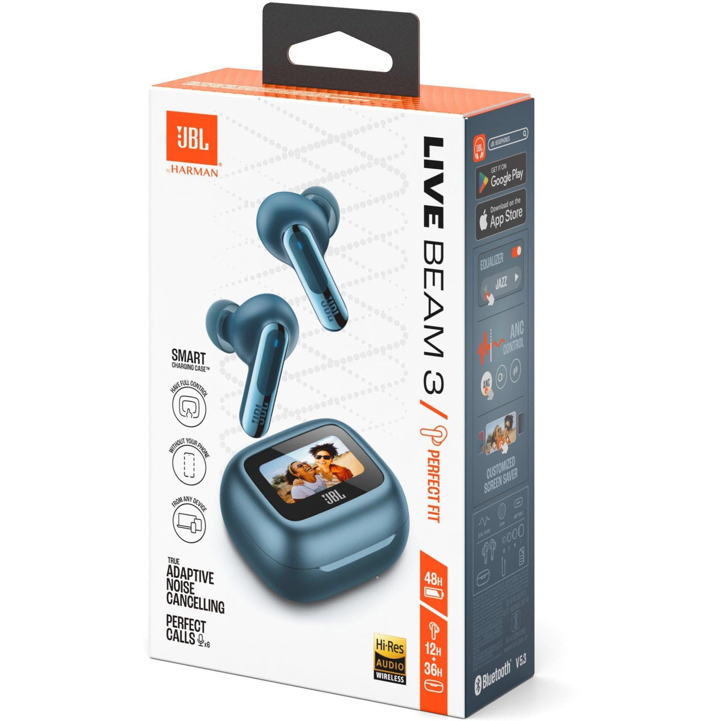 JBL Live Beam 3 TWS Noise Cancelling In-Ear Headphones - Blue (AU Stock)